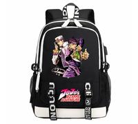 LHBZYEC JoJo's Bizarre Adventure - Mochila escolar negra con estampado de dibujos animados de anime para cosplay y coser, negro 5, Talla única