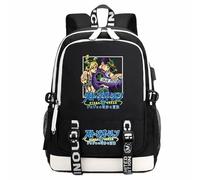 LHBZYEC JoJo's Bizarre Adventure:Stone Ocean - Mochila escolar negra para cosplay de anime y dibujos animados para fanáticos del manga JOJO, Negro 1, Talla única
