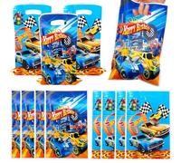 LHCUPGE Bolsas de Dulces de Cumpleaños Coche de Carreras 20pcs Bolsa de Regalo Plástico para Fiestas Infantiles Conjunto de Decoración de Fiesta de Cumpleaños