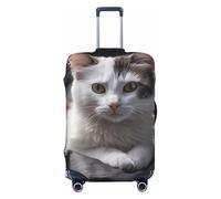 LHCVSFGW Funda de equipaje de viaje con diseño de gato en el colchón, protector de maleta, elástico, lavable, antiarañazos, protector de equipaje grueso para equipaje de 18 a 32 pulgadas, Black, M