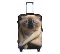 LHCVSFGW Funda de equipaje de viaje con diseño de gato, protector de maleta, elástico, lavable, antiarañazos, protector de equipaje grueso para equipaje de 18 a 32 pulgadas, Black, XL