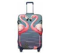 LHCVSFGW Funda de equipaje de viaje, diseño de flamencos tropicales, protector de maleta, elástico, lavable, antiarañazos, protector de equipaje grueso para equipaje de 18 a 32 pulgadas, Black, L