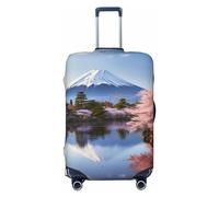 LHCVSFGW Funda de equipaje de viaje Fuji Cherry Blossom Trees, protector de maleta, elástico, lavable, antiarañazos, protector de equipaje grueso para equipaje de 18 a 32 pulgadas, Black, XL