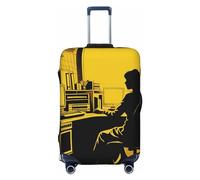 LHCVSFGW Funda de equipaje de viaje para mujer trabajadora, elástica, lavable, antiarañazos, protector de equipaje grueso para equipaje de 18 a 32 pulgadas, Black, XL