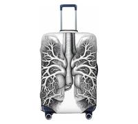 LHCVSFGW Funda de equipaje de viaje, protector de maleta con imagen vectorial, elástica, lavable, antiarañazos, protector de equipaje grueso para equipaje de 18 a 32 pulgadas, Black, S