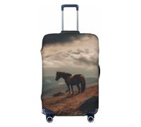 LHCVSFGW Funda de equipaje de viaje, protector de maleta de caballo pastando en la montaña, funda elástica lavable para equipaje, funda antiarañazos, protector de equipaje grueso para equipaje de 18 a