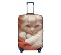 LHCVSFGW Funda de equipaje de viaje, protector de maleta de gato hazy gato, elástica, lavable, antiarañazos, protector de equipaje grueso para equipaje de 18 a 32 pulgadas, Black, L