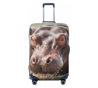 LHCVSFGW Funda de equipaje de viaje, protector de maleta de hipopótamo en el agua, elástica, lavable, antiarañazos, protector de equipaje grueso para equipaje de 18 a 32 pulgadas, Black, S