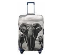 LHCVSFGW Funda de equipaje de viaje, protector de maleta de paseo con elefante, elástica, lavable, antiarañazos, protector de equipaje grueso para equipaje de 18 a 32 pulgadas, Black, M