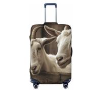 LHCVSFGW Funda para equipaje de viaje, color blanco, protector de maleta de cabra, elástica, lavable, antiarañazos, protector de equipaje grueso para equipaje de 18 a 32 pulgadas, Black, S