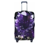 LHCVSFGW Funda para equipaje de viaje, color morado amatista, protector de maleta, elástico, lavable, antiarañazos, protector de equipaje grueso para equipaje de 18 a 32 pulgadas, Black, L