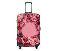 LHCVSFGW Funda para equipaje de viaje, con combinación de rosas, elástica, lavable, antiarañazos, gruesa, para equipaje de 18 a 32 pulgadas, Black, XL