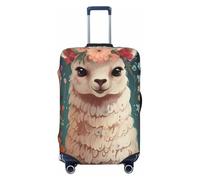 LHCVSFGW Funda para equipaje de viaje, con diseño de flores, alpaca, elástica, lavable, antiarañazos, gruesa, para equipaje de 18 a 32 pulgadas, Black, XL