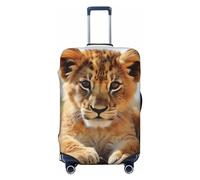 LHCVSFGW Funda para equipaje de viaje, con diseño de león, elástica, lavable, antiarañazos, protector de equipaje grueso para equipaje de 18 a 32 pulgadas, Black, L
