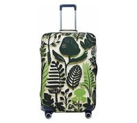 LHCVSFGW Funda para equipaje de viaje, con diseño de plantas, selva, protector de maleta, elástico, lavable, antiarañazos, protector de equipaje grueso para equipaje de 18 a 32 pulgadas, Black, S