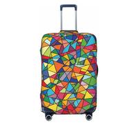 LHCVSFGW Funda para equipaje de viaje, con formas geométricas brillantes, protector de maleta, elástico, lavable, antiarañazos, protector de equipaje grueso para equipaje de 18 a 32 pulgadas, Black,