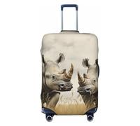 LHCVSFGW Funda para equipaje de viaje, dos rinocerontes, elástica, lavable, antiarañazos, protector de equipaje grueso para equipaje de 18 a 32 pulgadas, Black, M