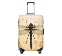 LHCVSFGW Funda para equipaje de viaje, libélula sobre girasol, elástica, lavable, antiarañazos, protector de equipaje grueso para equipaje de 18 a 32 pulgadas, Black, L