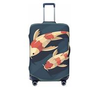 LHCVSFGW Funda para equipaje de viaje, plana, protector de maleta de pez koi, elástico, lavable, antiarañazos, protector de equipaje grueso para equipaje de 18 a 32 pulgadas, Black, M