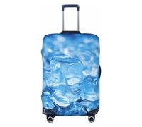 LHCVSFGW Funda para equipaje de viaje, protector de maleta con fondo azul de cubitos de hielo, elástica, lavable, antiarañazos, protector de equipaje grueso para equipaje de 18 a 32 pulgadas, Black, S