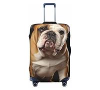 LHCVSFGW Funda para equipaje de viaje, protector de maleta de bulldog inglés, elástico, lavable, antiarañazos, protector de equipaje grueso para equipaje de 18 a 32 pulgadas, Black, S