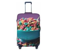 LHCVSFGW Funda para equipaje de viaje, protector de maleta de cereales en cuenco, elástico, lavable, antiarañazos, protector de equipaje grueso, para equipaje de 18 a 32 pulgadas, Black, L