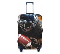 LHCVSFGW Funda para equipaje de viaje, protector de maleta de fútbol americano, elástico, lavable, antiarañazos, protector de equipaje grueso para equipaje de 18 a 32 pulgadas, Black, L