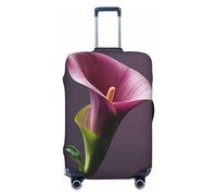 LHCVSFGW Funda para equipaje de viaje, protector de maleta de lirio de cala morado, elástica, lavable, antiarañazos, protector de equipaje grueso para equipaje de 18 a 32 pulgadas, Black, L