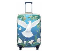 LHCVSFGW Funda para equipaje de viaje, protector de maleta de paz en la tierra, elástica, lavable, antiarañazos, protector de equipaje grueso para equipaje de 18 a 32 pulgadas, Black, L