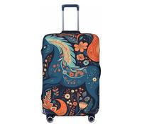 LHCVSFGW Funda para equipaje de viaje, protector de maleta de pony, elástico, lavable, antiarañazos, protector de equipaje grueso para equipaje de 18 a 32 pulgadas, Black, S