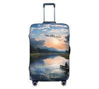 LHCVSFGW Funda para equipaje de viaje, protector de maleta escénica, elástica, lavable, antiarañazos, protector de equipaje grueso para equipaje de 18 a 32 pulgadas, Black, XL