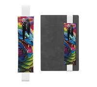 LHCVSFGW Portalápices elástico para cuaderno, marcapáginas, portalápices de piel sintética con banda ajustable, estuche colorido de dragones, estuche para lápices para planificadores, carpetas y