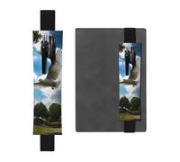 LHCVSFGW Portalápices elástico para cuaderno, marcapáginas, portalápices de piel sintética con banda ajustable, funda para bolígrafo, palomas blancas volando sobre el parque, estuche para lápices para