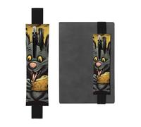 LHCVSFGW Portalápices elástico para cuaderno, marcapáginas, portalápices de piel sintética con banda ajustable, funda para bolígrafo, rata, come un trozo de queso, estuche para lápices para