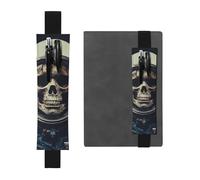 LHCVSFGW Portalápices elástico para cuaderno, marcapáginas, portalápices de piel sintética con banda ajustable, funda para bolígrafo, estuche estético de calavera, estuche para lápices para