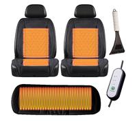 LHCXKJGS Cálido Funda Asiento Coche Delantero équipé D'une Pelle à Neige Et D'un Couvre-Volant Este Es El Regalo Más Cálido para Los Conductores En Invierno,Black-mainseat+auxiliaryseat+Backseat