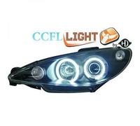LHD Derecha Izquierda CCFL Faros Proyectores Par Claro Negro Para Peugeot 206