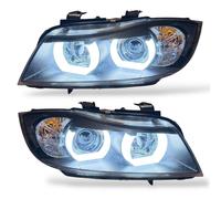 LHD Faro Par 3D Angel Eye Transparente Negro Xenon Para BMW 3 Serie E90 E91