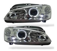 LHD Faro Proyector Par Angel Eyes Cromado Transparente Para Peugeot 106 95-05