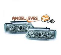 LHD Faros Proyectores Par Angel Eyes Claro Cromado Redondo Para VW Passat B5