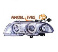 LHD Faros Proyectores Par Angel Eyes Claro Cromo Para BMW 3 Serie E46 98-01