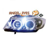 LHD Faros Proyectores Par Angel Eyes Claro Cromo Para BMW 3 Serie E90 91