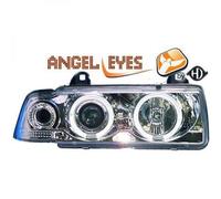 LHD Faros Proyectores Par Angel Eyes Claro Cromo Para BMW E36 Compacto 90-99