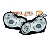 LHD Faros Proyectores Par Angel Eyes Claro Cromo para Mercedes W203 00-On
