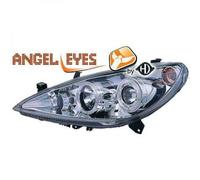 LHD Faros Proyectores Par Angel Eyes Claro Cromo Para Peugeot 307 01-05