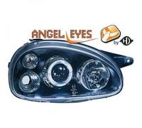 LHD Faros Proyectores Par Angel Eyes Negro H1 Para Opel Corsa B 93-00