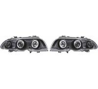 LHD Faros Proyectores Par Angel Eyes Negro para BMW 3 Series E46 Saloon 98-01