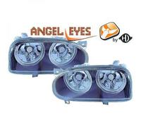 LHD Faros Proyectores Par Angel Eyes Transparente Negro H7 Para VW Golf III