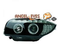 LHD Faros Proyectores Par Angel Eyes Transparente Negro Para BMW 1 Serie E81 E87