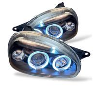 LHD Faros Proyectores Par Angel Eyes Transparente Negro Para Opel Corsa B 93-00